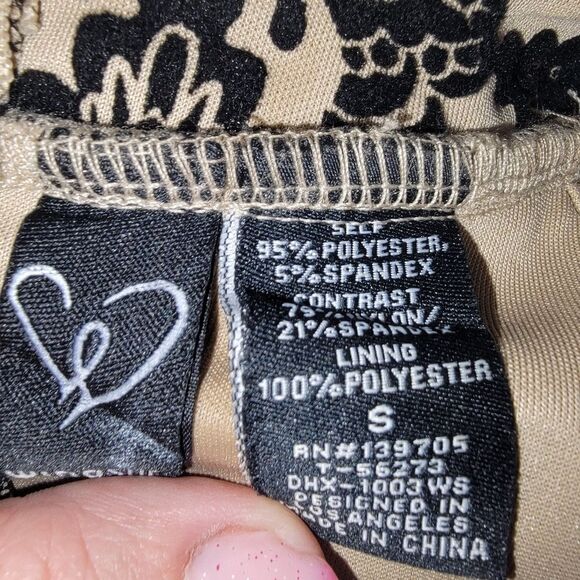 Windsor Damask Print flocked mini fit and flare cocktail dress size Small - Picture 7 of 7